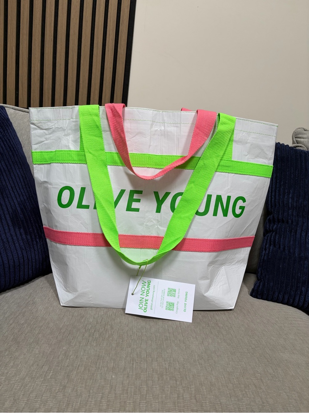NWT Olive Young Korea Viral Large Reusable Shopping Tote Bag